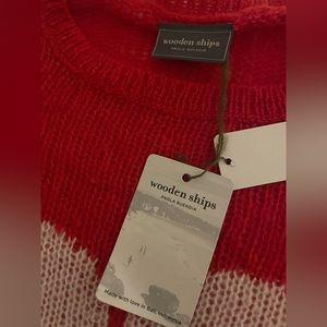 Wooden Ships Red Heart Lightweight Sweater